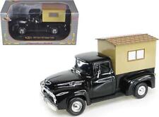 1956 Ford F-100 Pickup Truck Black with Camper 1/32 Diecast Model Car by Models