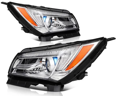 Pair Headlights Assembly w/LED DRL For 2016-2014 Buick LaCrosse Chrome Housing Foto 1 de 4