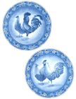 Blue Rooster Chicken Retro Overglaze Waterslide Ceramic Decals
