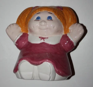 Vintage - Cabbage Patch Kids - Ceramic Bank - Pink Girl - Orange Hair - 8” - 80' - Picture 1 of 8