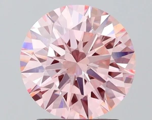 Round 2.08 Cts Fancy Vivid Pink VS1 IGI Certified CVD Lab Grown LOOSE Diamond - Picture 1 of 12