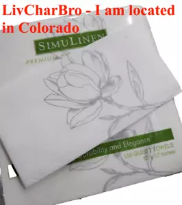 Premium 17" x12" 100 Count Silver Magnolia Disposable Napkins For Bathroom Guest - Picture 1 of 6