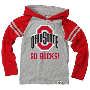 Wes and Willy Youth Boys College Team Long Sleeve Striped Hooded T-Shirt - Picture 1 of 46
