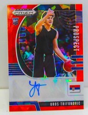 Uros Trifunovic RC 2020-21 Prizm Draft Picks Red Ice Prospect Auto Card #PA-UT