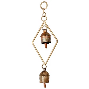 Campanas artesanales vintage con forma de diamante campanas de viento campanas de metal para regalar a alguien - Imagen 1 de 4