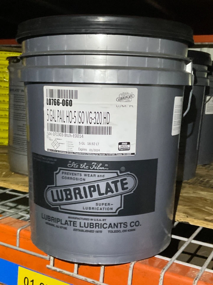 NUEVO 5 galones de aceite lubricante Lubriplate L0766-060 HO-5 ISO VG-320 HD Foto 1 de 1