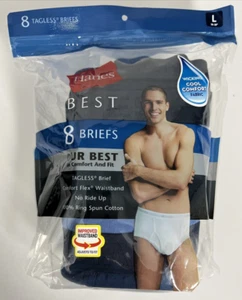 Hanes Slip Uomo Migliori Confezione da 8 Taglia Large 36" - 38" Comfort Senza Etichetta Blu E17 - Foto 1 di 9