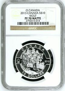 (TOP POP) 2013 Canada Silver $10 Wolf O'Canada Set Proof NGC PF 70