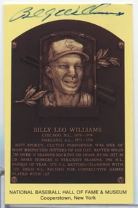 Postal autografiada de Billy Williams Cubs de 3,5"x5,5" con certificado de autenticidad 101723MGL-2 - Imagen 1 de 2