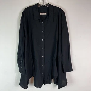 Free People NWOT We The Free Women Freya Poplin Tunic Shirt / Mini Dress Black L - Picture 1 of 6