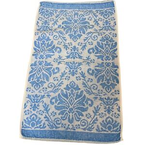 Vintage Martex Floral Hand Towel Blue 100% cotton boho 15”x 25” State Pride