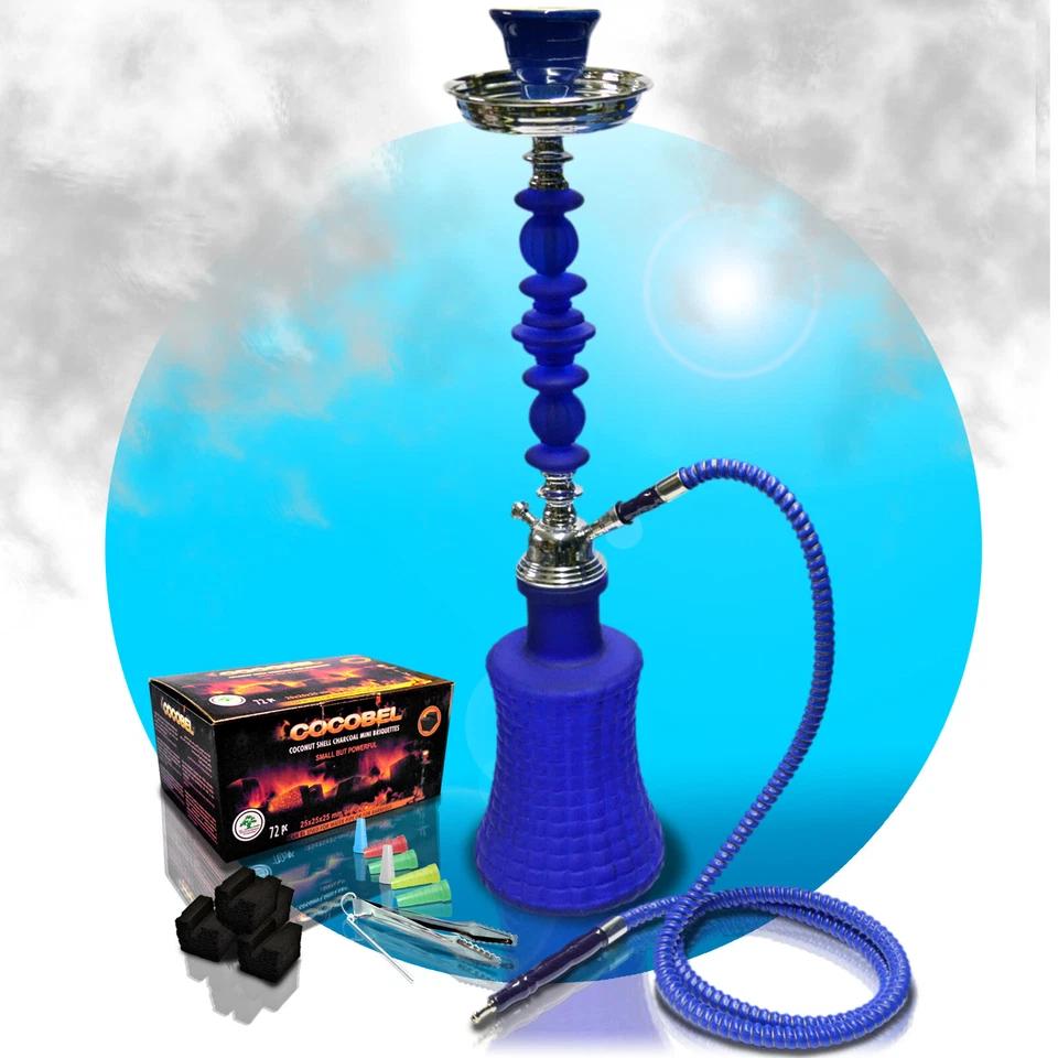 55 cm Shisha Wasserpfeife Hookah blau SET + Zubehör wählbar WP-33579 - Bild 1 von 1