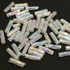 6mm Twisted Bugle Beads, 50g Pack - Silver-lined/ Metallic/ Opaque/ Rainbow Etc