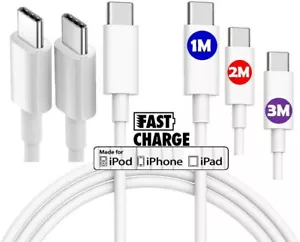 HeavyDuty Type C - C Charging Cable Fast iPhone ipad Samsung Charger Long Lead - Picture 1 of 7