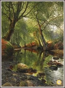 Patrón de punto de cruz contado gráfico A Woodland Stream 735 - Imagen 1 de 5