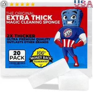 20 Pack Extra Thick Magic Eraser Sponges Kitchen Bathroom Furniture Cleaning New - Picture 1 of 7