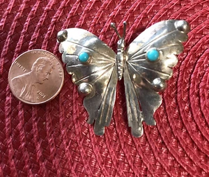 MEXICAN BUTTERFLY BROACH STAMPED HECHO EN MEX. FM.925 - Picture 1 of 2