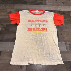 VTG 1970’s The Beatles HELP! Ringer Shirt Size Large Capitol Records Promo Rare - Picture 1 of 20