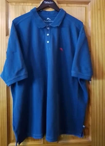 Tommy Bahama Shirt Mens 3XL Blue Short Sleeve Button Supima Polo Lightweight - Picture 1 of 7