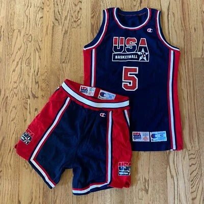 94 TEAM USA Mark Price FIBA Team Issue Pro Cut Champion Game Jersey Shorts Set - Image 1 of 4