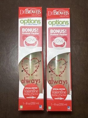 Детская бутылочка Dr Browns Natural Flow 8 унций 2 упаковки издание Spec Love Heart + соска - Изображение 1 из 4