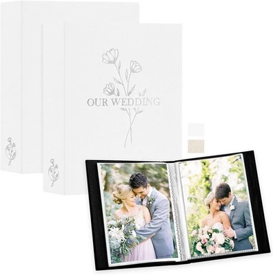 Álbum de fotos de casamento Lanpn 5x7 2 pacotes, cada pacote 5x7/50 fotos (2PK), branco  - Imagem 1 de 4