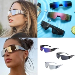 Trendy Frameless Sunglasses Cyber Punk Sunshades for Skateboarding Enthusiast - Picture 1 of 11