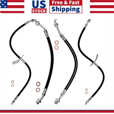 Línea de freno de manguera de freno delantera trasera izquierda y derecha 4 piezas para Hyundai Elantra 2014-2016 Foto 1 de 4