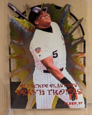 Fleer Blancacher Blasters #8 1997 Frank Thomas Medias Blancas Salón de la fama inserto troquelado raro Foto 1 de 2