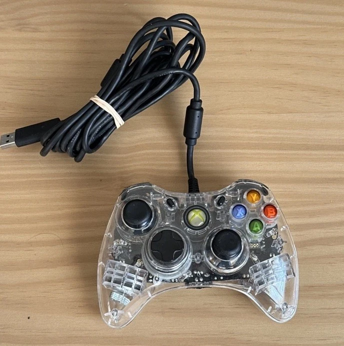 Xbox 360 Afterglow Clear RED LED Controller PL-3702 Microsoft Controller Works - Image 1 of 1