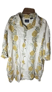 Puritan Hawaiian Shirt Large Pineapple Print Short Sleeve Tropical Casual - Picture 1 of 3