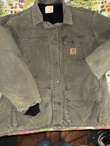 90’s Carhartt Button Up Barn Coat Jacket XL Green - Picture 1 of 9