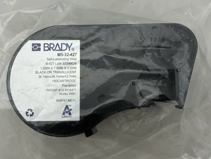 Brady M5-32-427 Label Roll Cartridge 1.5” BLACK on TRANSLUCENT NEW SEALED NoBox - Picture 1 of 2