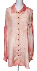 Pete & Greta Johnny Was Cupra Oversized Tie Dye Button Up Shirt Size Large - Picture 1 of 5