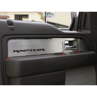 Painel de porta inserções logotipo 'Raptor' para 10-14 F-150 Raptor Super Crew Cab [escovado] - Imagem 1 de 4
