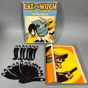Vintage Halloween Spiel Pin the Tail on the Cat and Hexe von Whitman #3016 - Bild 1 von 13