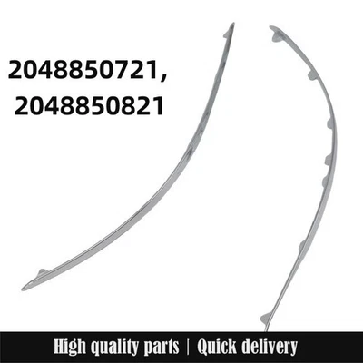 NEW Set of 2 Front Bumper Chrome Molding Trim For 2010-2014 Mercedes-Benz C250 - Imagem 1 de 4