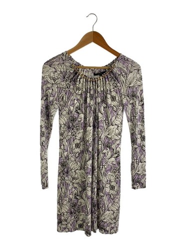 Abito Gucci XS manica lunga rayon viola fantasia floreale 310749 X6311 #EF ABB