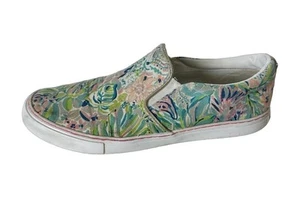 LILLY PULITZER Julie Sneakers Size 10 Canvas Slip Ons Floral Preppy Beach Sporty - Picture 1 of 9