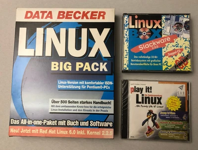 Linux Software Konvolut Box Slackware 2.0 Franzis Play it! Big Pack Data Becker - Bild 1 von 4