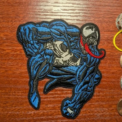Venom Patch Comics Spiderman Hero Villian Cartoon Embroidered Iron On 3.75x3.25" - Image 1 of 3