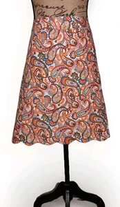 NWT Talbots Woman Petites - Vibrant Paisley Scallop Hem Lined Skirt - Size 16WP - Picture 1 of 4