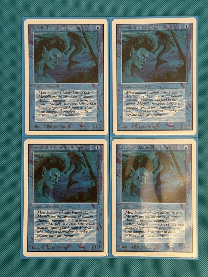 MTG 4 x Merfolk of the Pearl Trident - Unlimited - Near Mint+ Condition - Image 1 of 1