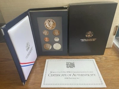 1994 МОНЕТНЫЙ ДВОР США PRESTIGE доказательство набор w/коробка COA 90% .77 унций серебра памятный доллар - Изображение 1 из 3