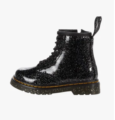 NOVA Bota Dr.Martens Unissex Infantil 1460 com Cadarço Preta Glitter Cósmico EUA10/Reino Unido 9/UE27 - Imagem 1 de 4