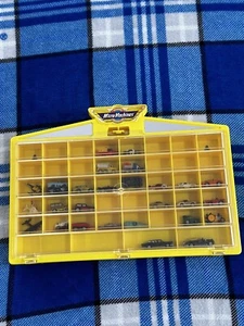 Micro Machines Yellow Case Display & Lot of 27 Vehicles 1989 GALOOB - Picture 1 of 6