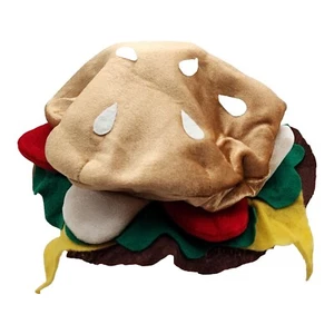 CHEESEBURGER HAT with Bun Costume Dress up Halloween Party - Picture 1 of 5