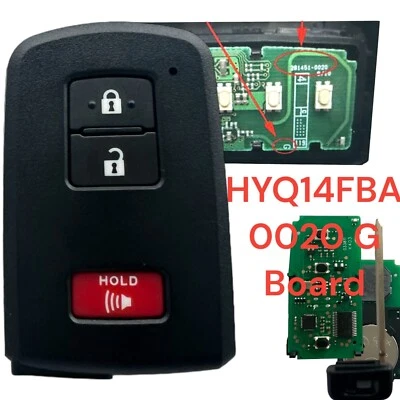 Llavero remoto inteligente para Toyota Prius V 2016 2017 HYQ14FBA 281451-0020 G Foto 1 de 4
