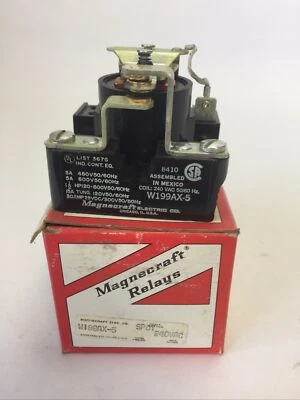 MAGNECRAFT W199AX-5 RELAY 5A 480V 50/60HZ 5A 600V 50/60HZ COIL 240VAC 50/60HZ - Image 1 of 4