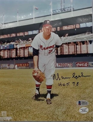 Warren Spahn Milwaukee Braves autograph signed auto 8x10 photo Beckett COA - Image 1 of 2